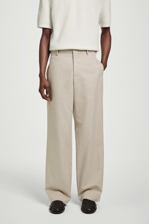 Homme Pantalon De Costume Droit Décontracté in Beige