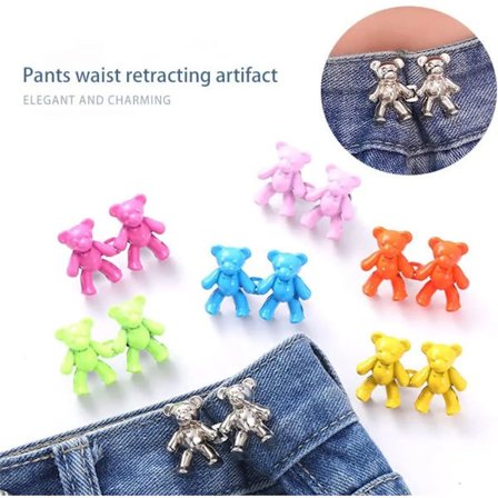 6 par justerbara byxknappar 40mm - jeansknappar