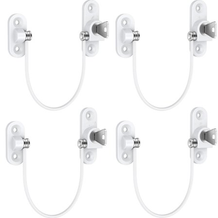 4 st Fönsterbegränsare Lås Fönsterlås Upvc Barn Baby Säkerhet Säkerhetskabel Fäste Med Skruvnycklar För Baby