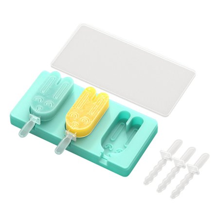 Varme-/kuldebestandig kanin til katte-isform Fødevaregodkendt silikoneis til ispindeforme med låg til gør-det-selv håndværk