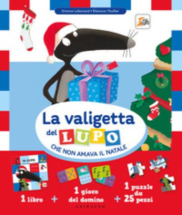 La valigetta del lupo che non amava il Natale. Amico lupo. Con gioco del domino. Con puzzle Orianne Lallemand