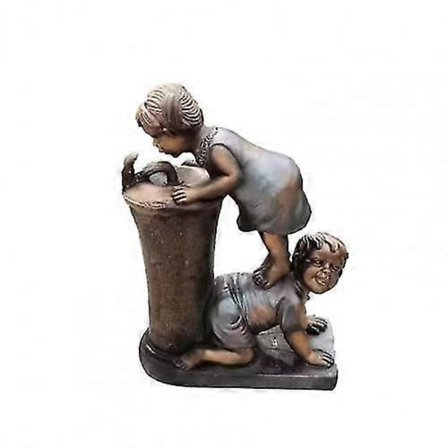 Populær Interessant Retro Hagestatue Barneformet Resin Utsøkt Fontene Figur For Utendørs Hagedekorasjon Ornamenter