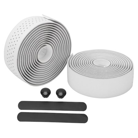 Cykelstyr Tape Anti Slip Racercykel Styrbånd med Endepropper til Racercykling Sølv