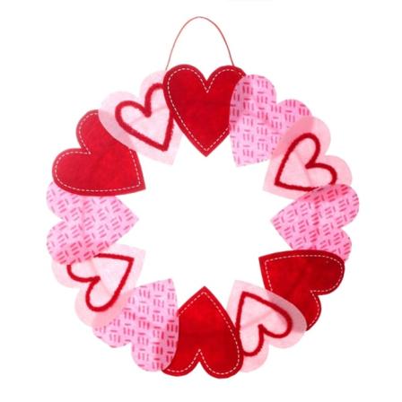 16 tommer valentinsdag krans filt kærlighed hjerte krans hoveddør bondehus hjem dekorationer til bryllupsfest