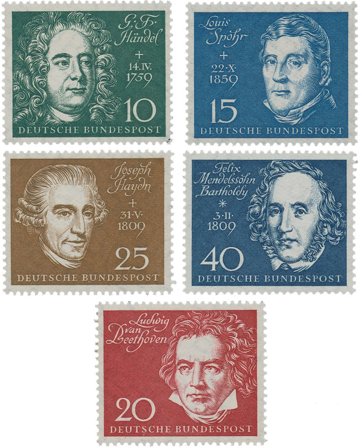 Tyskland 1959 - MICHEL 315-319 / AFA 1279-1283 - Postfrisk