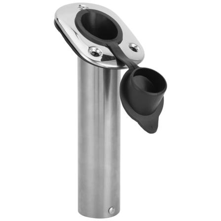 Innfelt stangholder i rustfritt stål 30 grader med PVC-foring og hette for båtyacht
