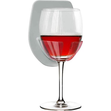 2023 - Vinglashållare Dusch & Bad Sugkopp Vinpresenter Avkoppling (grå)