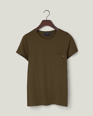Lexington Bomuld-modal klassisk t-shirt, olivenbrun