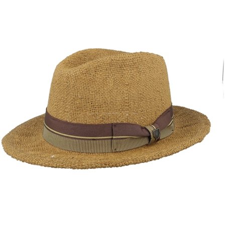 Brixton - Beige fedora Hut - Roma Straw Fedora Coffee Straw Hat @ Hatstore
