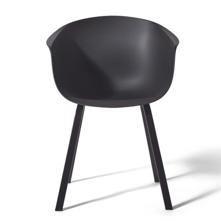 Adele Spisebordsstol - Sort - 58,5x52x80,5cm - Moderne Plastik & Metal Spisestol til Køkken & Stue - Holdbar & Stilfuld - Komfortabel Siddeoplevelse