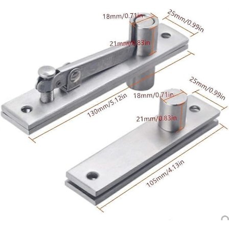 2 Pakning Svingdørhengsler 360 Graders Rotasjon Skjult Kraftig Rustfritt Stål (130 x 25mm)