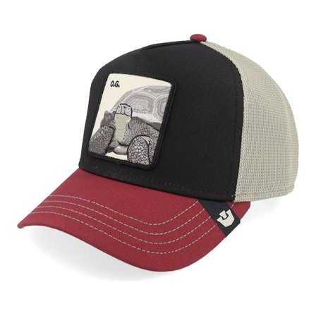 Goorin - Schwarz trucker Cap - Tricolor Tortiouse Tri Tone Multi Color Black/Beige/Red A-Frame Trucker @ Hatstore