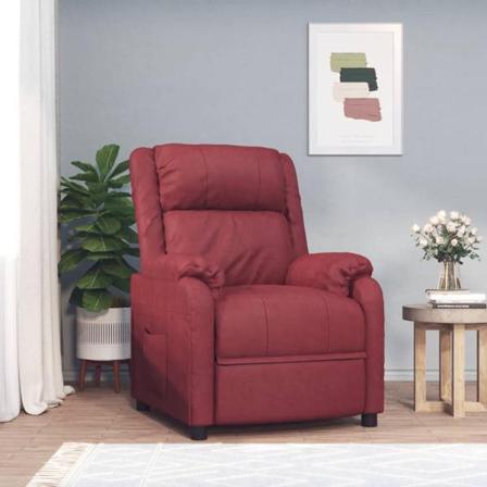 Vidaxl Reclinerfåtölj Vinröd Konstläder Röd