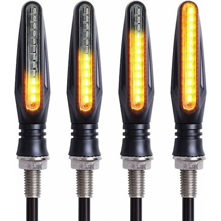 4 stk. motorcykel blinklys farver blinklys motorcykel blinklys 12V 12 LED pærer (gult lys)