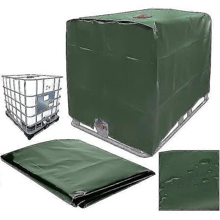 Beskyttelse, IBC-beskyttelse for 1000l tank, Vanntankbeholderbeskyttelse, Støvtett Anti-UV Regntett, 120x100x116cm (Grønn)