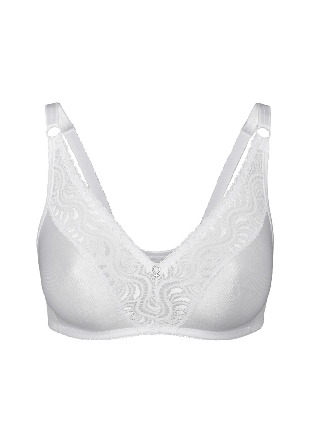 Swegmark Glitter Formpressad Mjuk-bh Bh Dam Vit 9095B