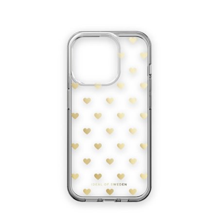 Clear Case iPhone 15 Pro Golden Hearts
