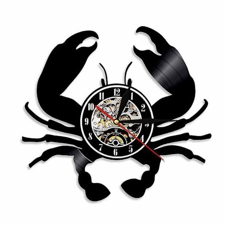 Musiikki Vinyylilevy Seinäkello - Rapu Vinyyli Seinäkello - Vinyyli Kello - Olohuoneen Seinäkoriste - Ainutlaatuiset Lahjat Musiikin Ystäville