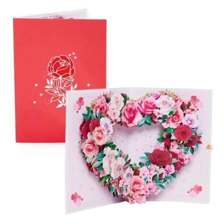 Kolibri ros hälsning kort pop-up blommor handgjorda vykort bröllop dekor kort