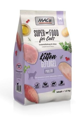 Mac's Super Food for Kittens 1,5kg, Fjørfe - Kattungefôr