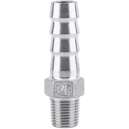 Slangefittings 1/8" Rustfrit stål SS304 Han Gevind Rørfitting Barb Halekonnektor (1/8"x10mm)