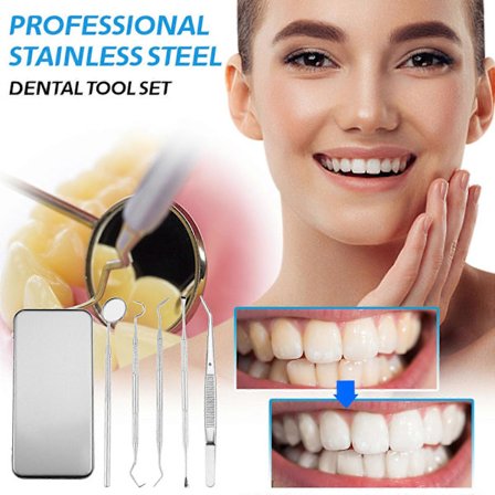 Beauty Secrets Kynsiliima Metallinen Hammastikku Ruostumattomasta Teräksestä Kannettava Suun Hammasten Puhdistustyökalusetti