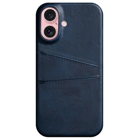 SKALO iPhone 16 PU-nahkainen Korttikotelo - Sininen