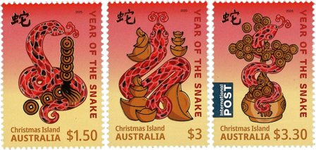 Christmas Island - Slangens år 2025 - Postfrisk sæt 3v