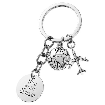 Drømsk Pilot Fly Nøglering Metal Mini Fly Legering Nøglering Vedhæng Mænd Kvinder Børn Gave Sort