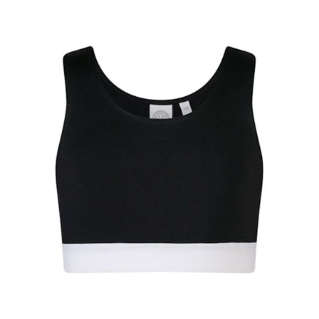 SF Minni Barnflickor Fashion Crop Top 9-10 År Svart/Vit