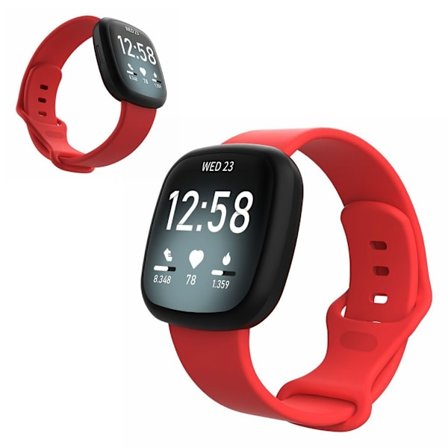 Fitbit Versa 3 / Sense silikon klockarmband - röd Size: L