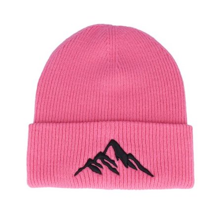 Wild Spirit - Rosa cuff Beanie - Mountain 3d True Pink Soft Deep Cuff @ Hatstore