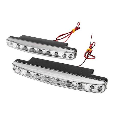 2 stk 12V 5W LED Spotlampe SMD 2x8 LED Profesjonell LED Tåkelys DRL