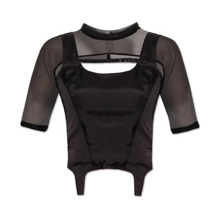 Alexander McQueen Striae top Sort, Dame
