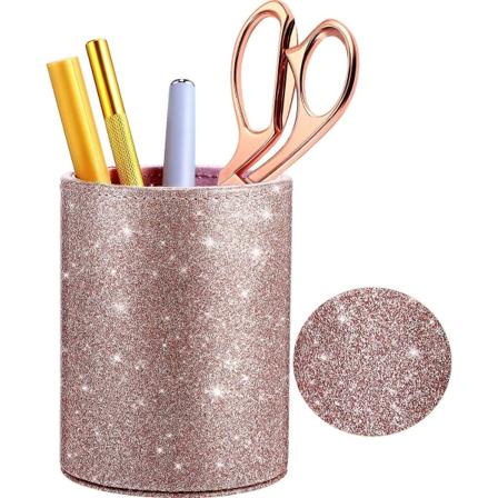 Pu Glitter -kyn pidike kyn kuppi Rose Gold, meikkisiveltimen pidike Pu-nahkainen j rjest j lahja Yue Chi
