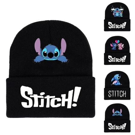 Vinterlue Lilo Stitch Printed Strikket Lue Lue Varm Ski Cap Gaver A