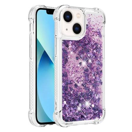 Iphone 14 Skal Liquid Floating Glitter - Lila