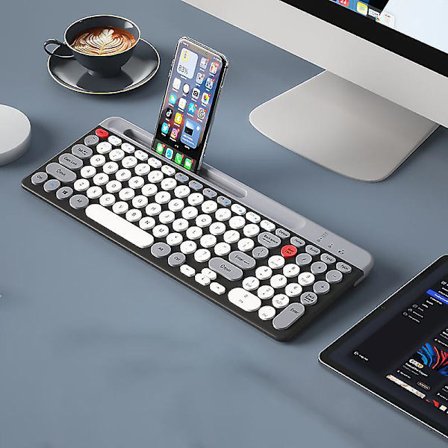 2.4g Mini Färgglad Flickuppladdningsbar Trådlös Bluetooth Tangentbord Mus Set Tyst Laptop Skrivbord Iso Android Universell Bärbar