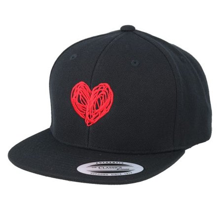 Kiddo Cap - Svart Keps - Kids Heart Black Snapback @ Hatstore