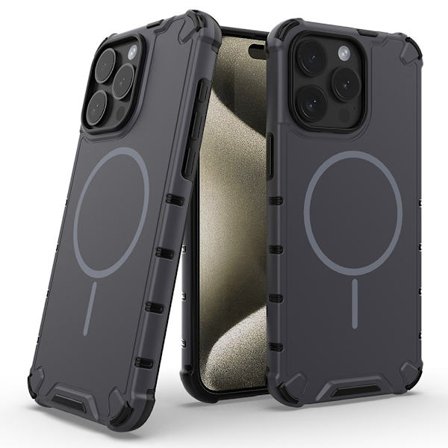 Kompatibel med iPhone 15 PRO MAX telefoncover, faldsikkert telefoncover, mørkegrå