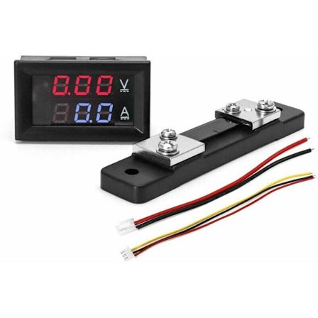 DC 0-100V 0-50A LED Digital Voltmeter Ammeter med extern shunt 50A Volt Amp Multimeter Gauge Panel med 2 ledningar