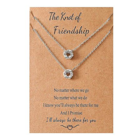 Best Friend Knot Halskjede Perfekt bursdagsgave for langdistanse venner