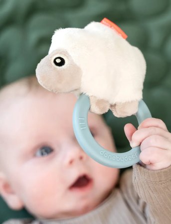Done by Deer Sensory Rattle W/Teether Sheepy Blue - Blue - ONE SIZE