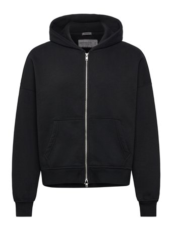 Cropped Full Zip Black Abercrombie & Fitch
