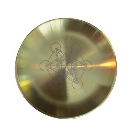 Pentagram Alter Ritual Plate Dish Rustfritt Stål Flat Skål Smykkebrett Metatron