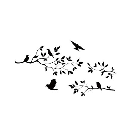2-osainen Stonges-puun oksat linnut seinätarra irrotettava vinyyli
