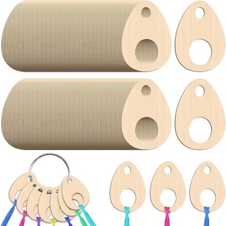 100 stycken Trä Broderitråd Organiserare - Korsstygn Sömnadsverktyg - Floss Drops - 4,8 x 3,2 cm - Korsstygn Tråd Organiserare