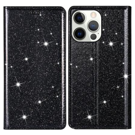 Glittrande Plånboksfodral Iphone 13 Pro - Svart Svart