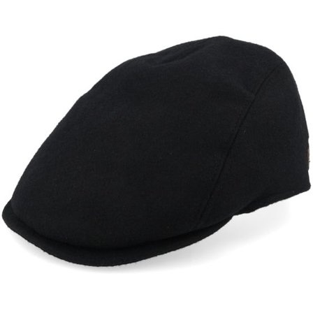 MJM Hats - Svart flatcap Keps - Driver 52 Wool Mix Black Flat Cap @ Hatstore