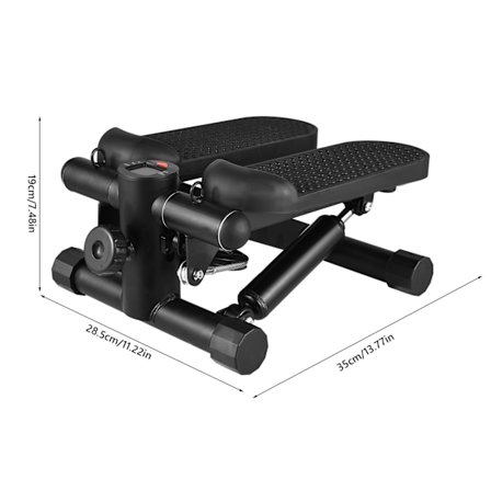 Mini-stepperi kotikuntoiluun vastuskuminauhoilla, LCD-näyttö, kapasiteetti 100 kg, porrasstepperi